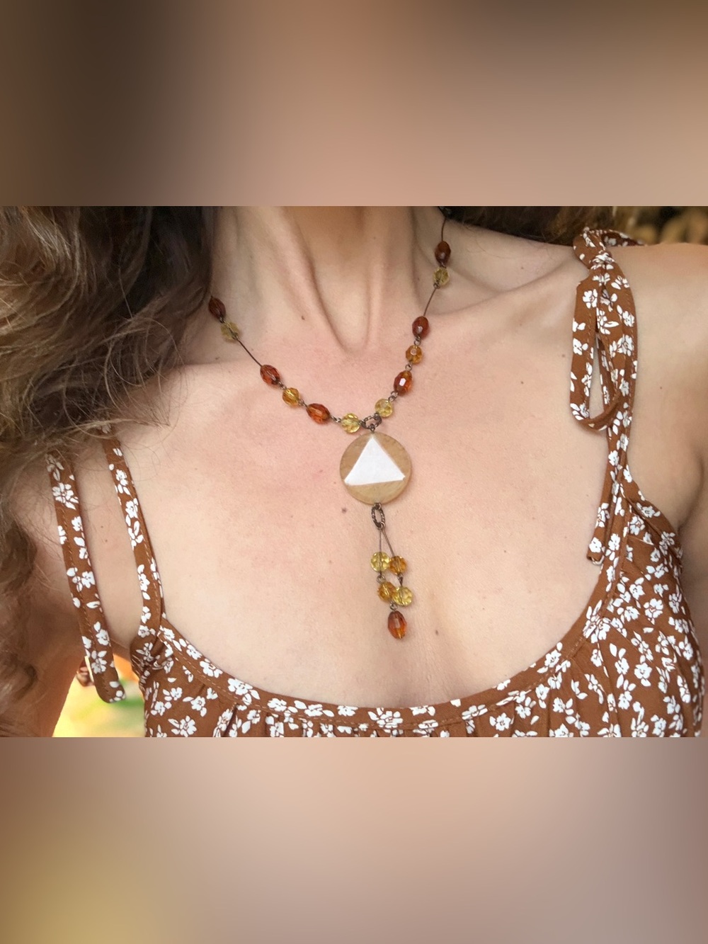 Women’s Y2K Amber Beaded Necklace